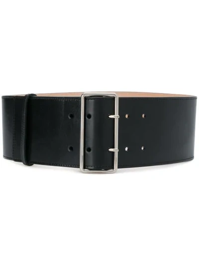 Shop Alexander Mcqueen Wide Waist Belt In Black