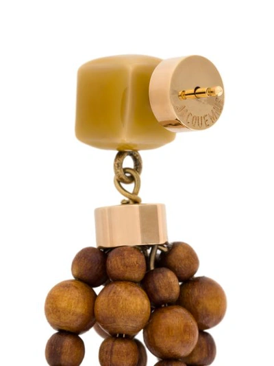 Shop Jacquemus Ball Earrings In Brown