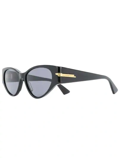 Shop Bottega Veneta Cat Eye Sunglasses In Black