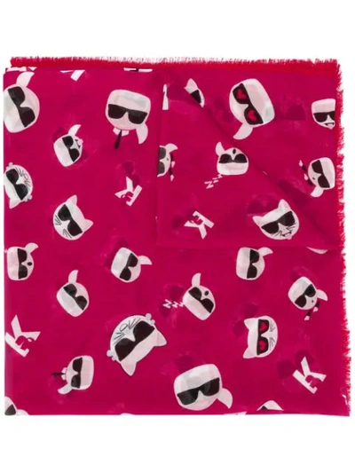 Shop Karl Lagerfeld K/ikonik Scarf In Pink