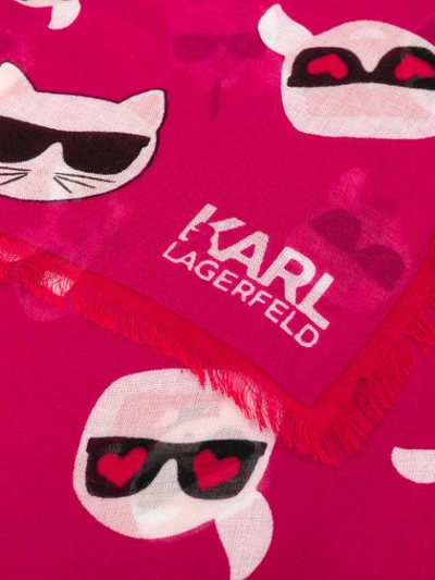Shop Karl Lagerfeld K/ikonik Scarf In Pink