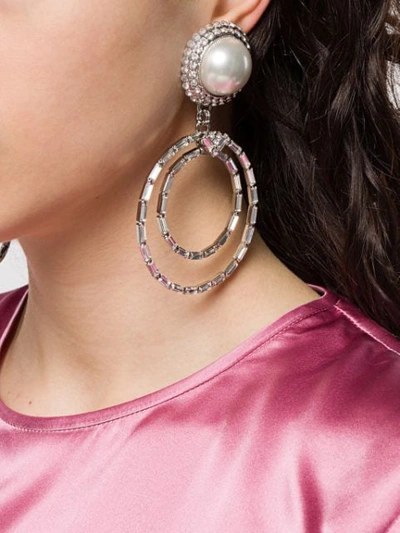 Shop Alessandra Rich Circle Drop Earrings In Metallic