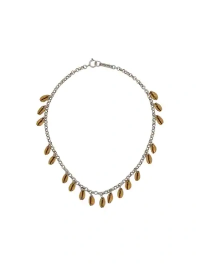 Shop Isabel Marant Amer Shell Necklace In Gold