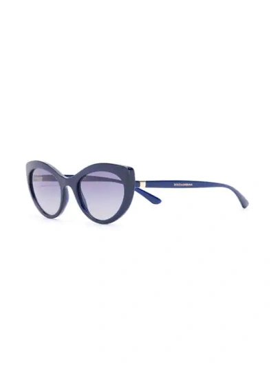 Shop Dolce & Gabbana Cat Eye Sunglasses In Blue