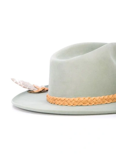 Shop Nick Fouquet Woven Strap Detail Hat In Grey