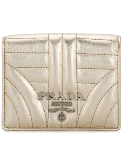 Shop Prada Foldover Cardholder - Metallic