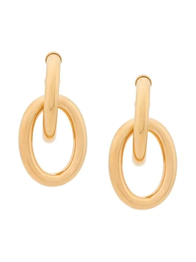 Shop Mulberry Links Double Medium Earrings In Gold