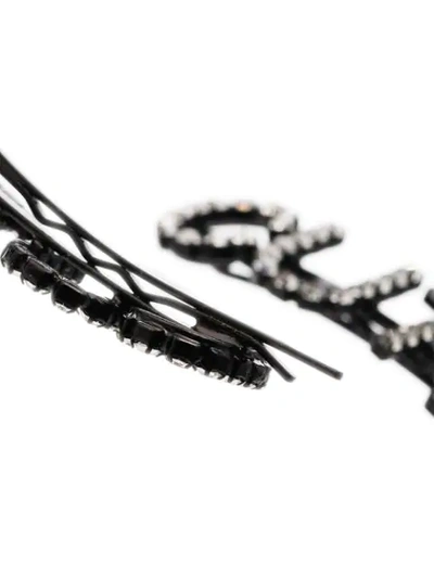 Shop Ashley Williams Cute Crystal-embellished Hair Pins In Black