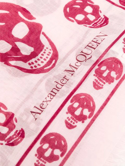 Shop Alexander Mcqueen Skull Print Scarf In Pink