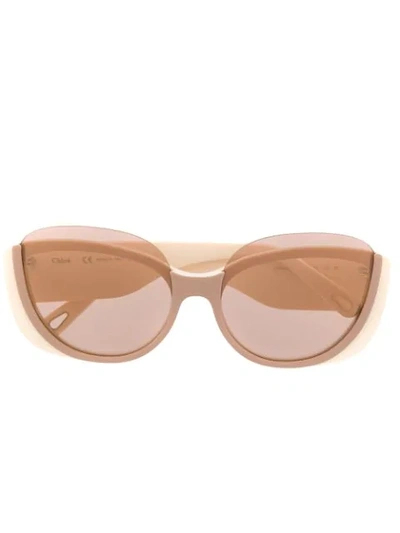 Shop Chloé Cayla Butterfly-frame Sunglasses In Neutrals