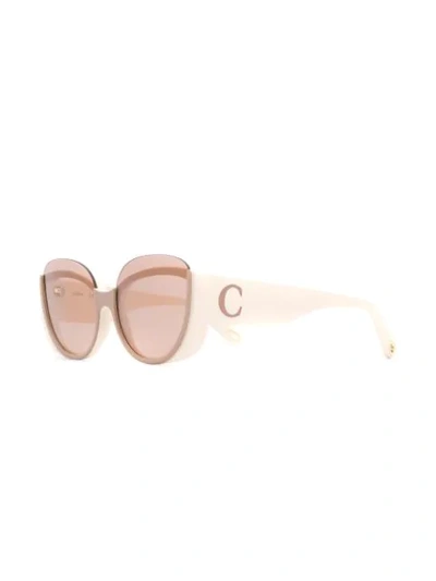 Shop Chloé Cayla Butterfly-frame Sunglasses In Neutrals