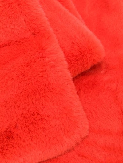 Shop Stand Studio Faux-fur Scarf In Red