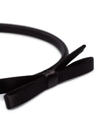 MIU MIU BOW SILK HEADBAND - 黑色