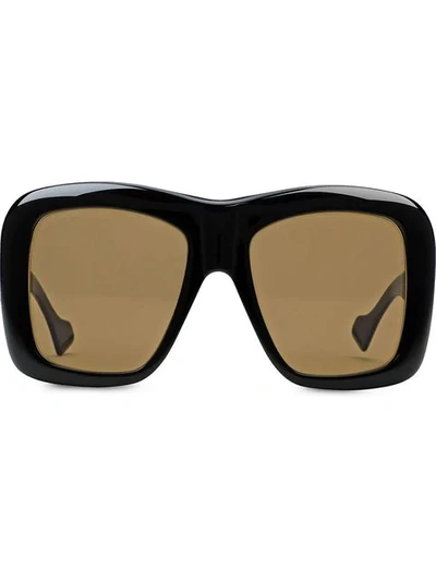 Shop Gucci Oversized Sunglasses In Black