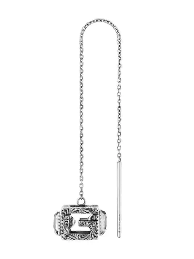 Shop Gucci Earring With Square G Cube In Silver