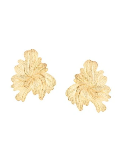 Shop Natia X Lako Leaves Earrings In Gold