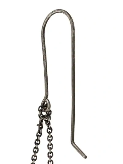 Shop Ann Demeulemeester Hanging Tie Earrings In Silver