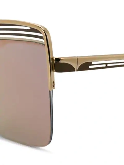 Shop Bulgari Square Frame Sunglasses In Gold