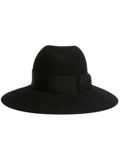 Shop Borsalino Logo Strap Hat - Black