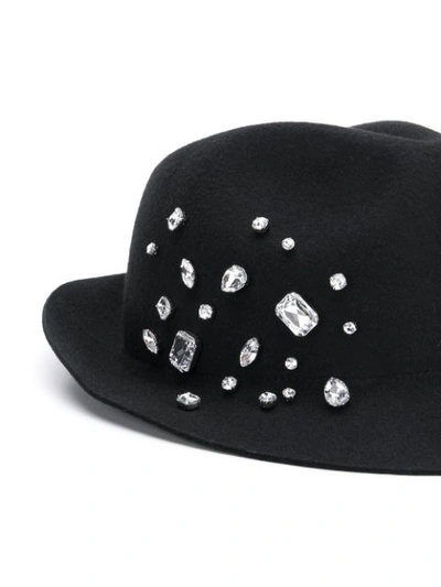 Shop Ca4la Crystal Embellished Hat - Black