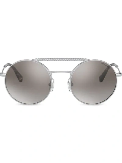 Shop Miu Miu Société Sunglasses In Grey