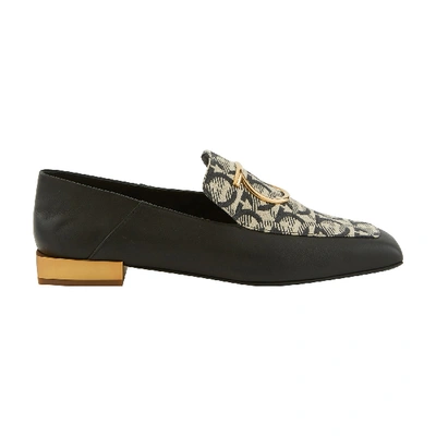 Shop Ferragamo Gancini Loafers In Gancini/black