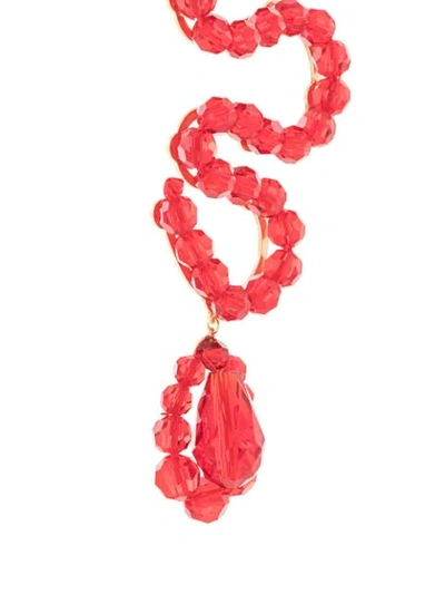 Shop Simone Rocha Curved Drop Earrings In Red