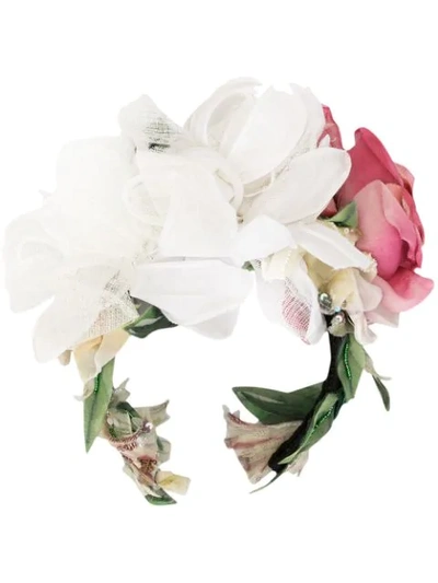 Shop Dolce & Gabbana Floral Hairband In Multicolour