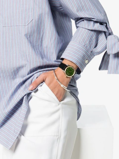 Shop La Californienne Gilt Green Navy Rolex Oyster Perpetual Date Two-tone Watch 42mm