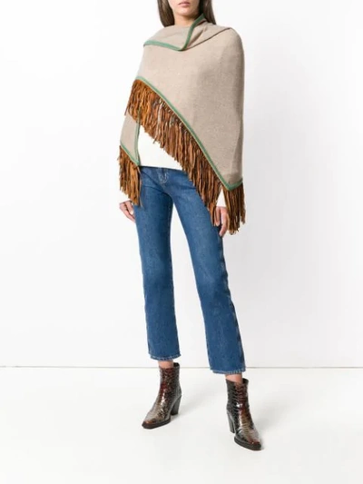 fringe poncho scarf