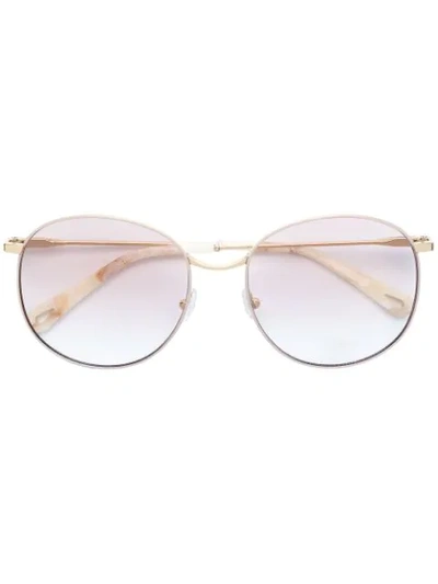 Shop Chloé Cat Eye Glasses In Metallic