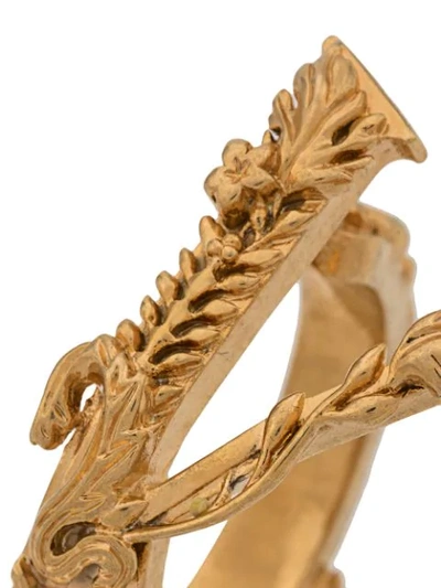 Shop Versace Dv Barocco Ring In Gold