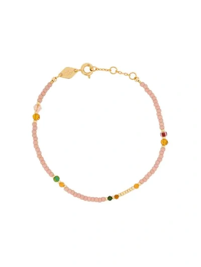 Shop Anni Lu 'bazaar' Beaded Bracelet In Neutrals