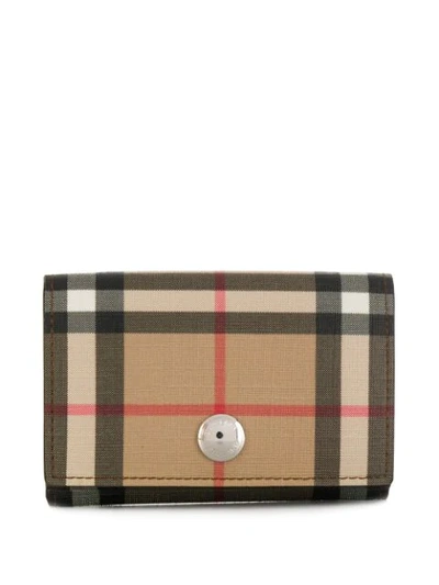 Shop Burberry Vintage Check Pattern Purse In Brown