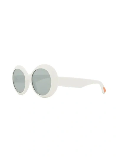 Shop Christian Roth Eyewear Round Tinted Sunglasses - White