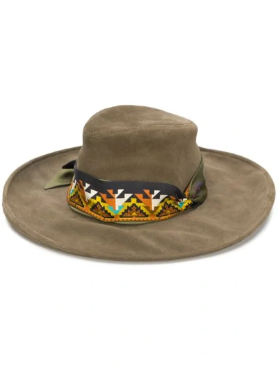 Shop Etro Wide Brim Sun Hat In Brown
