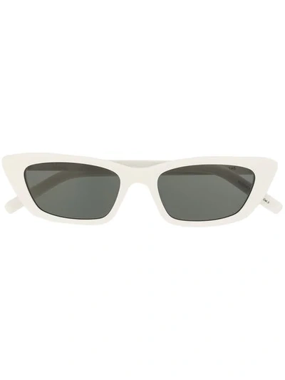 Shop Saint Laurent Retro Mass Sunglasses In White