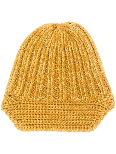 Shop Missoni Knitted Beanie In Gold