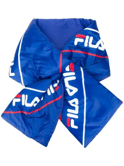 Shop Fila Padded Logo Scarf In Blue