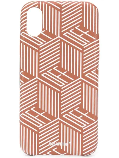 OFF-WHITE PRINTED IPHONE X CASE - 棕色