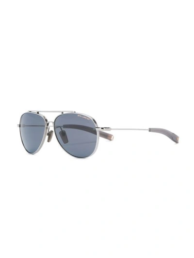 Shop Dita Eyewear Embossed Aviator Sunglasses In Silver