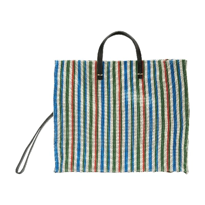 Shop Clare V Simple Tote Handbag In Garden-stripe