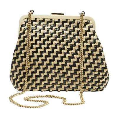 Clare V. Flore Evening Bag in Black & Cream Zig Zag — Aggregate Supply