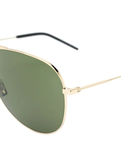 Shop Saint Laurent Classic 11 Aviator Sunglasses In Gold