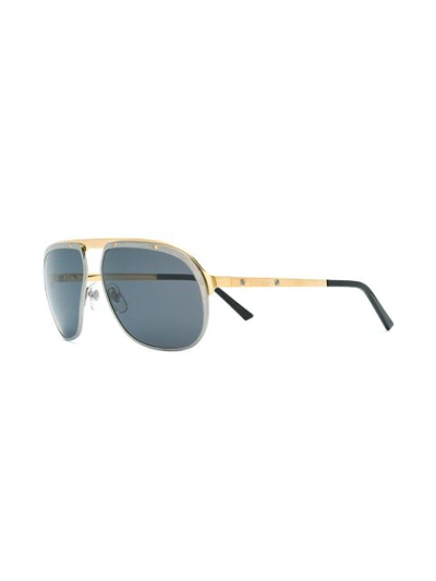 Shop Cartier Oversized Aviator Sunglasses - Metallic