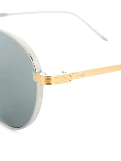 Shop Cartier C De  Round-frame Sunglasses In Grey