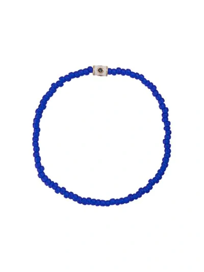 Shop Luis Morais Barrel Bead Bracelet In Blue