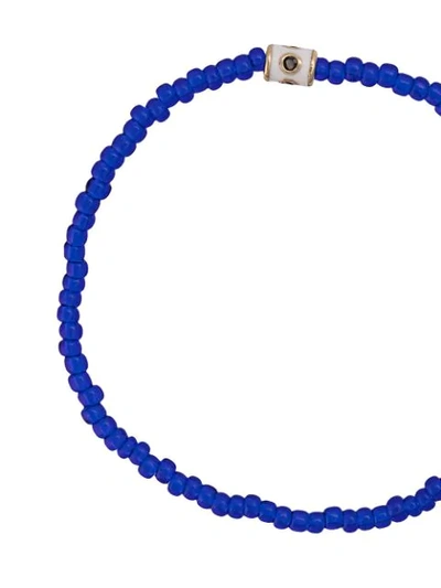 Shop Luis Morais Barrel Bead Bracelet In Blue