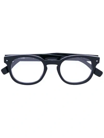 Shop Fendi Eyewear Round-frame Glasses - Black