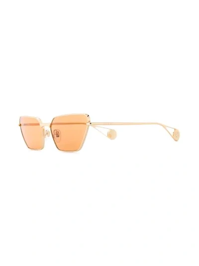 Shop Gucci Angled Cat-eye Sunglasses In Neutrals